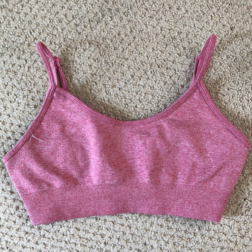 Pink sports bra
